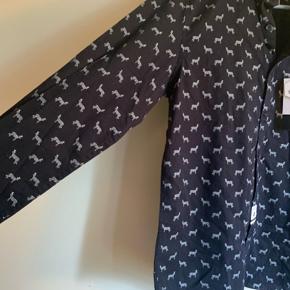 Mens Denim and Flower Zebra Dress Shirt - Picture 3 of 7